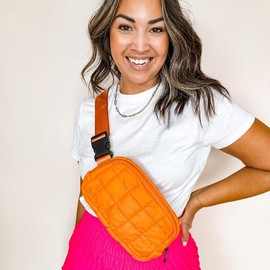 Mugsby Puff Waist Bag, Crossbody Bag, Puffer Bag - Color: Orange
