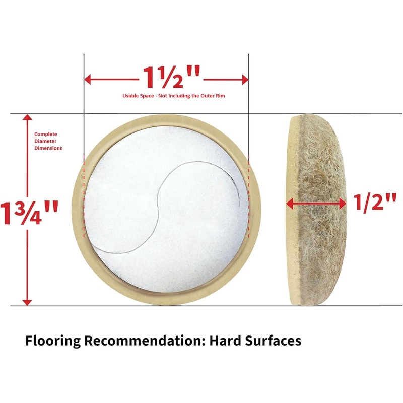 Super Sliders Secure Grip Formed Felt Movers for Furniture to