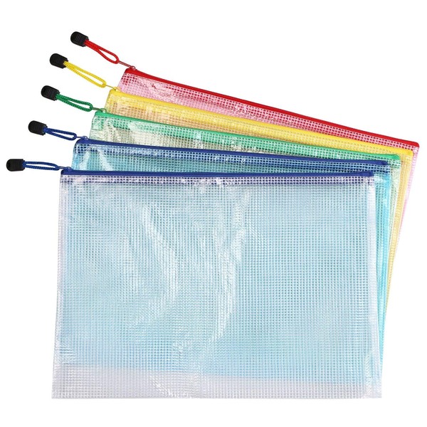 Vicloon Plastic Wallets A4, 5 Pcs A4 Zip Lock Bags