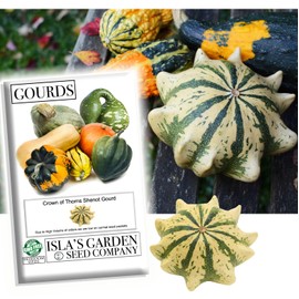 Crown of Thorns Shenot Gourd Seeds, 30+ Heirloom Seeds Per Packet, (Isla's Garden Seeds), Scientific Name: Cucurbita Pepo, Non GMO Seeds, Packaged for The 2024 Growing Season