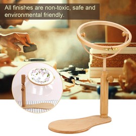 Embroidery Stand Hoop Adjustable Wooden Embroidery Hoop Circle Wooden Frame Cross Stitch Rack Stand Sewing Tools (21 mm)