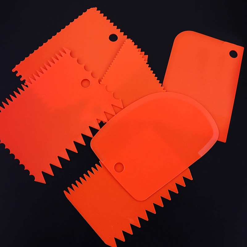 LRONG 6PCS Pottery Tools Plastic Clay Scraper Set Scraping Handle