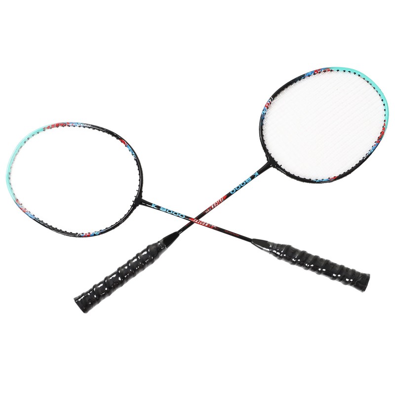 2PCS Badminton Rackets Iron Alloy Frame Integrated Shuttlecock Racquets for
