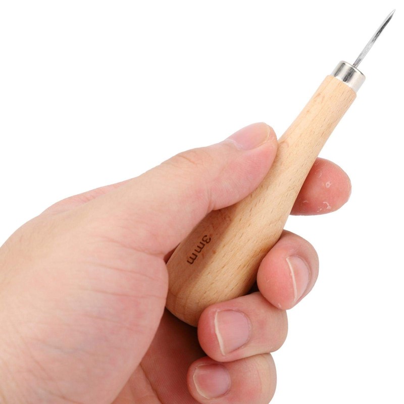 Rhombus Awl Wooden Handle Scratch Awl Beech Handle Diamond Point