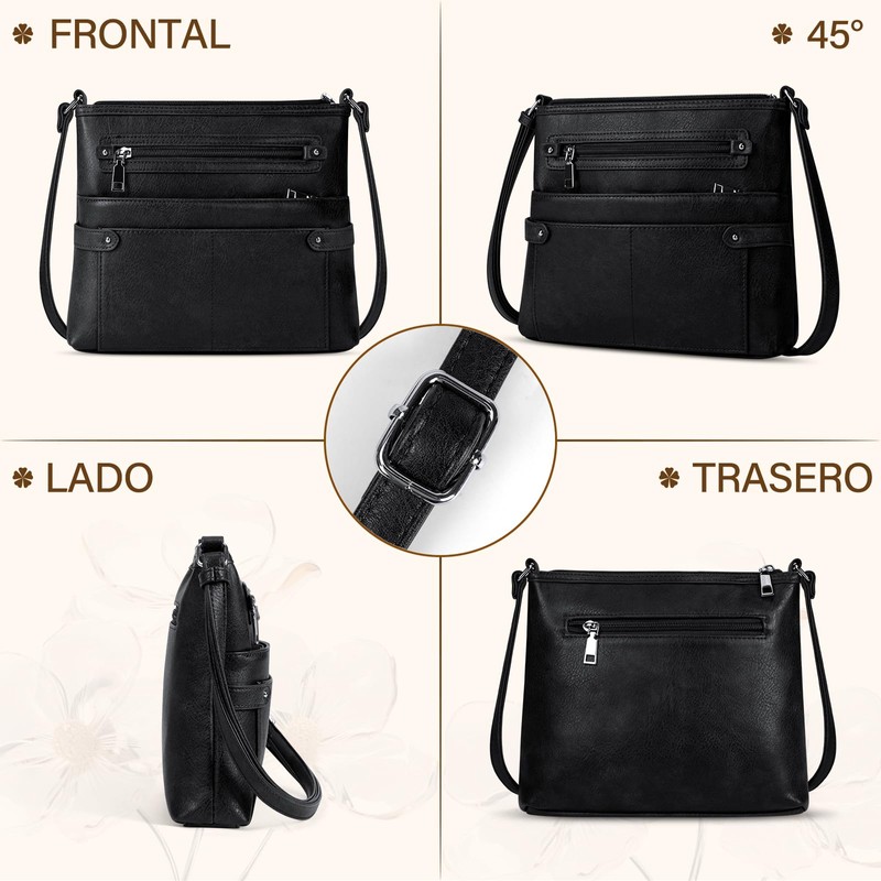 NEWHEY Bolsa Crossbody Mujer,Bolsas de Mujer de Pu Impermeable, Bolsa