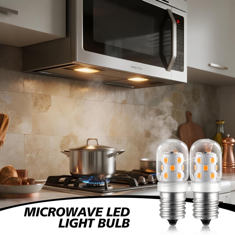 KEIVO LED Microwave Light Bulbs Under Hood, 3W 380LM, E17