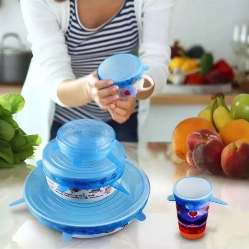 Compraymas Tapas De Silicon Cocina Garrafon Reutilizables Flexibles 6pz