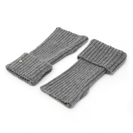 UNDERCONTROL Gold Label Cashmere Wool Blend Soft Touch Thumb Hole Fingerless Wrist Cuff Short Women Texting Wrist Ribbed Warmer Cell Phone Gloves Korea (GREY)