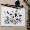 4 Pieces Spring Wildflower Stencils for Painting, Reusable 5.9 x