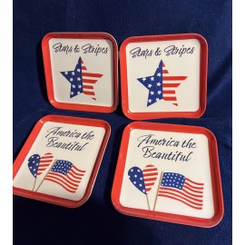 hOme Fabulous Home Patriotic Melamine Appetizer Plates Set Of 4 New