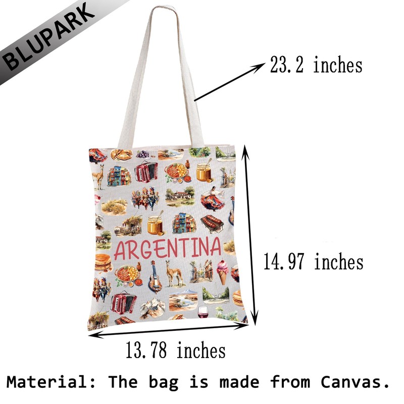 BLUPARK Argentina Shopping Bag Argentina Vacation Gift Argentina Food Lovers