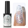 Fiskya Gel Nail Polish Laser Glitter Silver Color Soak Off