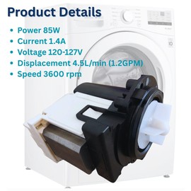 4681EA2001T OEM Washer Drain Pump Replacement for Kenmore & LG - AP5328388 4681EA1007G 4681EA1007D - Fits WM2101HW WM3270CW WM3431HS WM3770HVA Washing Machines