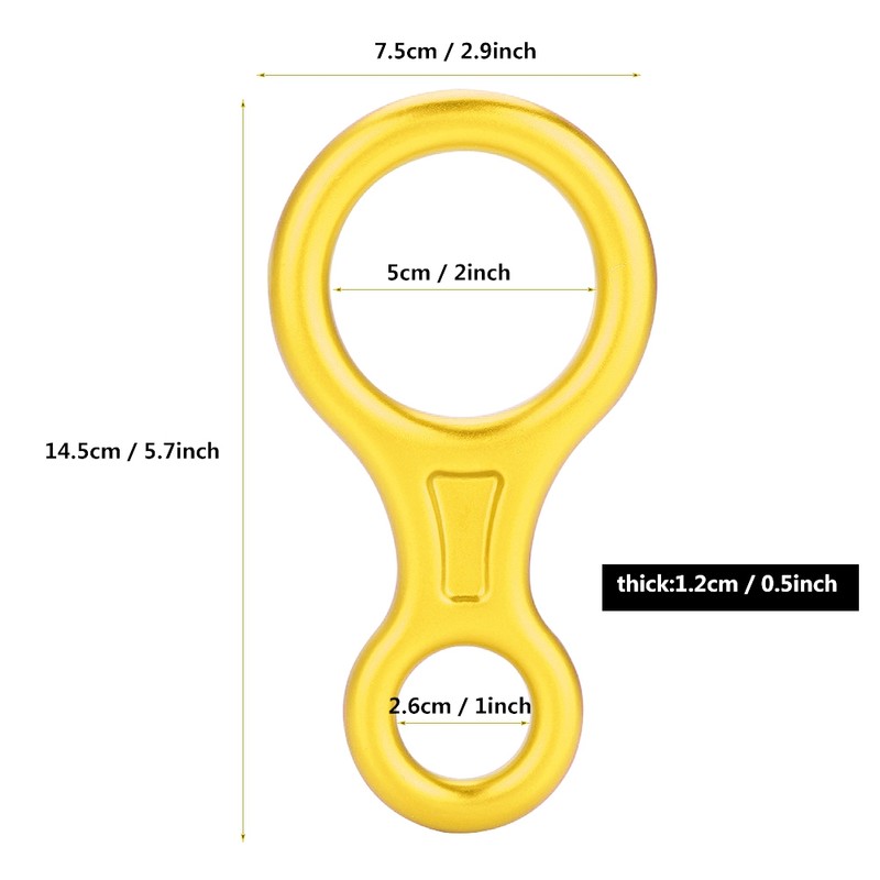 35KN Figure 8 Word Rope Descender Rappel Ring Rock Climbing