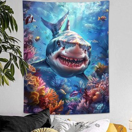 Citari Ocean Shark Tapestry for Bedroom - Shark Decor Wall Hanging