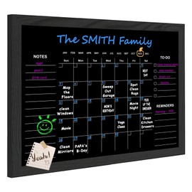 TORASO Chalkboard Calendar, 13” × 17“ Calendar Magnetic Chalk Board, Monthly and Weekly Calendar, Family Planner(Family-HB-3343)
