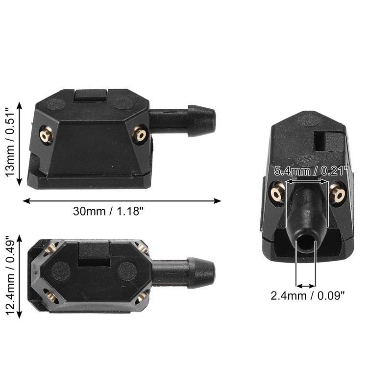 ACROPIX Universal Adjustable Windshield Wiper Washer Nozzle Spray Jet Black