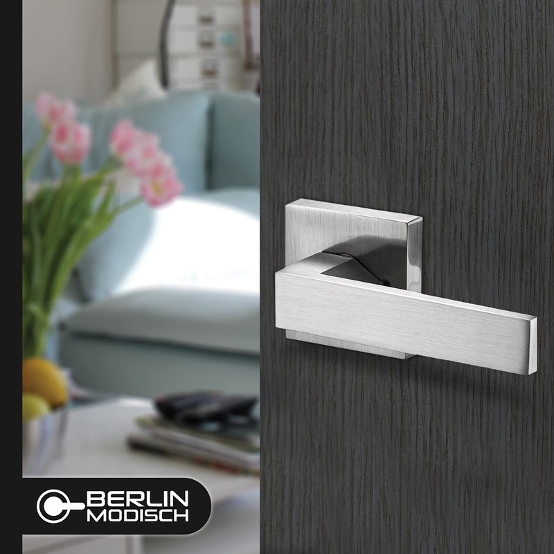 Berlin Modisch Contemporary Square Entry Lever Door Handle Lock and