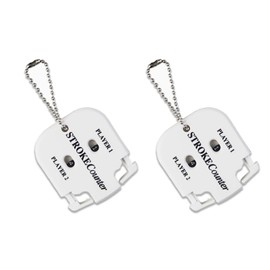 Sicheii 2 Pack Golf Stroke Counter with Key Chain, 2 Player Golf Clicker Counter Handheld, Mini Golf Score Shot Counter Hand Press Digit for Women Men Golf Game Scoring Keeper, White