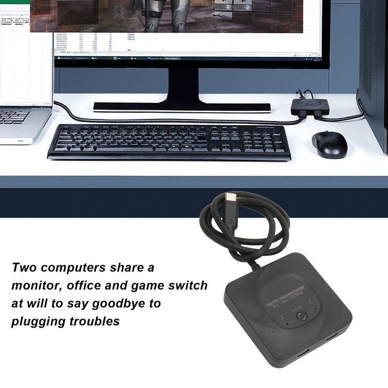 USB C Switch 2 in 1 Output Plug and Play