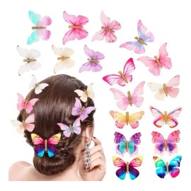 20 Pzs Para El Pelo Con Forma De Mariposa Cabello Horquillas