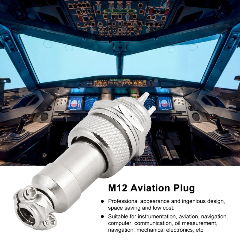 10pcs 3 Pin Aviation Plug M12 Socket Connector for Instrumentation