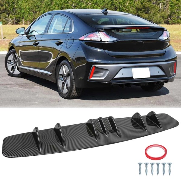 KEEPDSGN Carbon Fiber Rear Lip Bumper Diffuser Shark 6 Fins