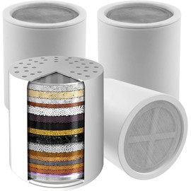 Cartucho de Filtro de Ducha Universal de 20 Etapas, Set de 4 Cartuchos de Reemplazo del Purificador de Agua para Eliminar el Cloro, reduce el agua dura, para Mejorar la Salud de la Piel y el Cabello