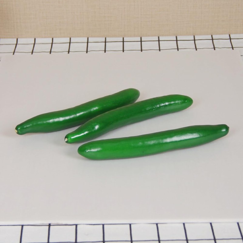 ABOOFAN Artificial Cucumber,4pcs Lifelike Green Cucumber Fake Realistic Plastic Vegetable