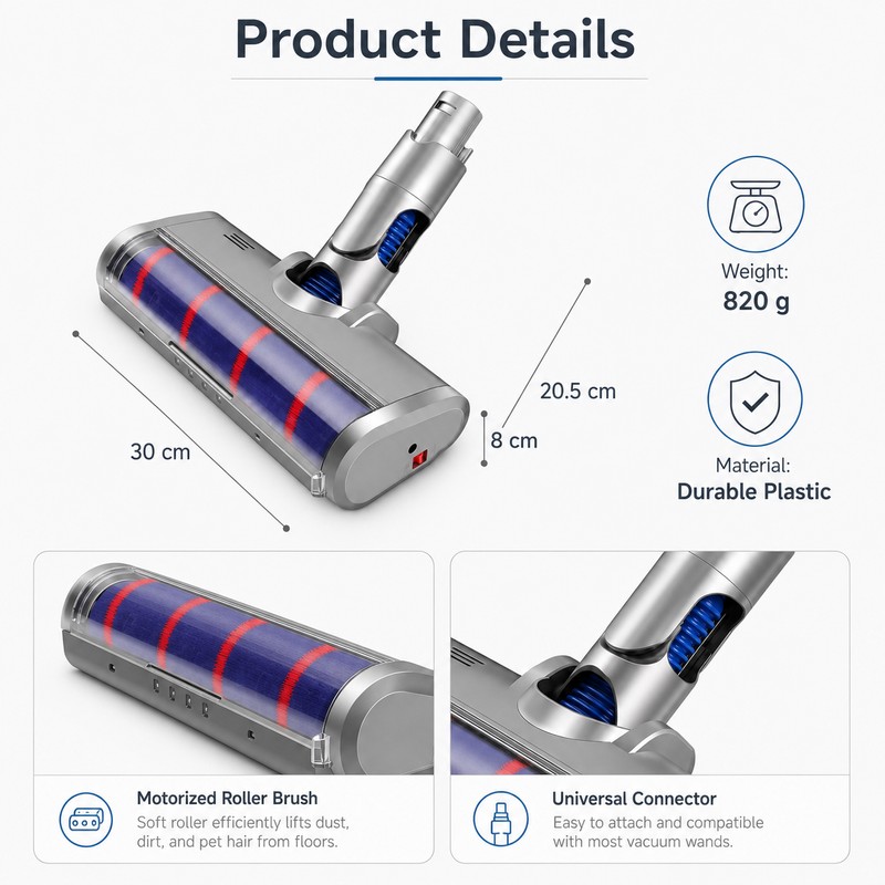 Motorized Floor Brush Head for Selected Dyson Vacuums – LED