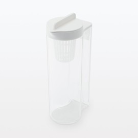 Muji MDC47A2A Horizontal Water Bottle with Strainer, White, Approx. 6.6 gal (2 L)