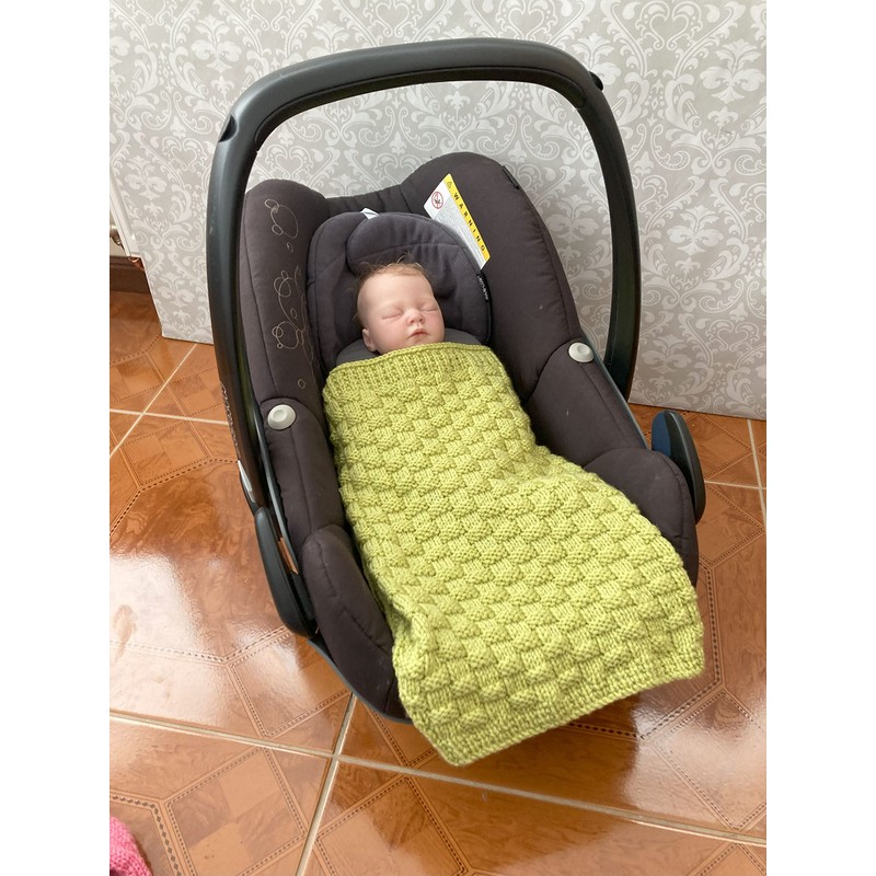 Knitting Pattern for 2 Shaped car seat Blankets in Aran