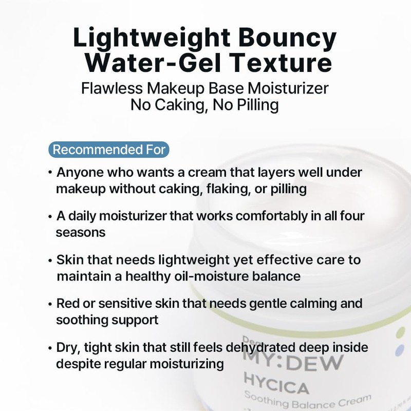 DearMYDEW DearMYDEW HYCICA Soothing Balance Cream Moisturizer | Calming Hydration