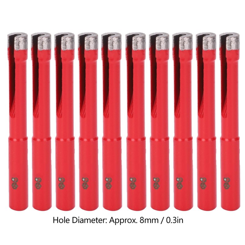 10Pcs Diamond Drill Bit Flat Tooth Ceramic Tile Marble Hole