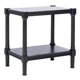 SAFAVIEH Home Collection Rafiki Black Rectangle Bottom Shelf Accent Table ACC5710B, 22" W x 15.8" L x 22.8" H