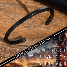 XUANPAI Nordic Viking Jewellery Nordic Bracelet for Men Protective Amulet Mobius Bangles Valknut Viking Talisman Bracelet Birthday Gift for Dad / Husband / Brother / Son / Boyfriend, Stainless Steel