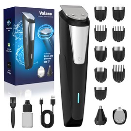 Valano Beard Trimmer Hair Clippers for Men All-in-One Self-Sharpening Electric Men's Cordless Rechargeable Mustache Grooming Kit Gift for Ear Nose Body Public