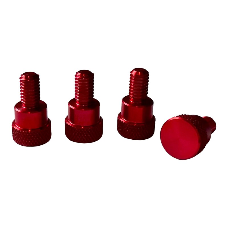 PrecisionGeek Aluminium Knurled Screws M6 x 10 mm Red L-22