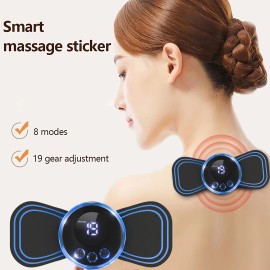 Portable Electronic Massager with PU Gel Pads-for Neck, Back, Legs, and ArmsColor: Black