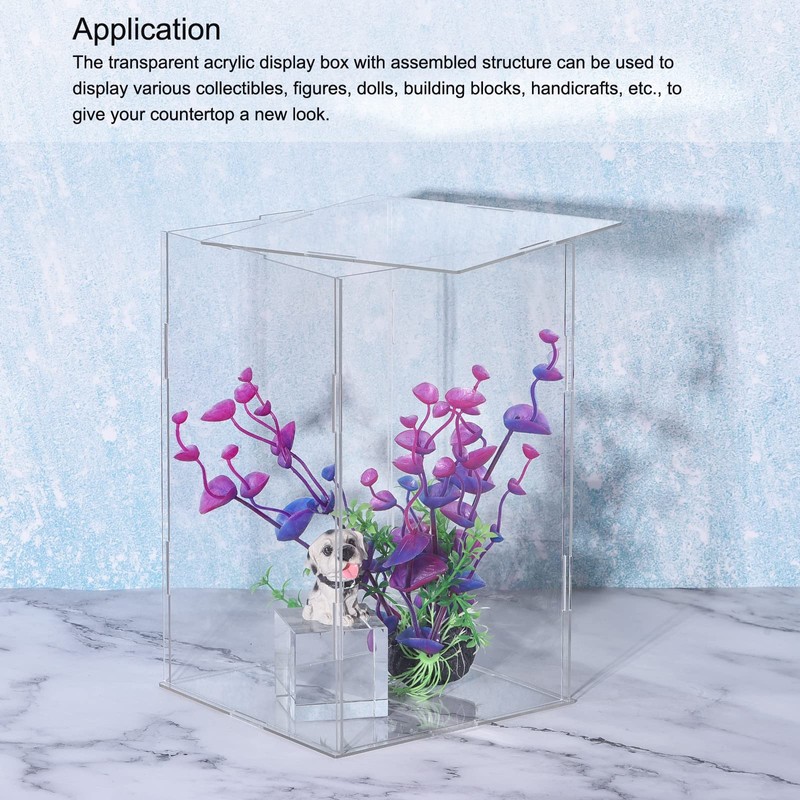 sourcing map Acrylic Display Case Plastic Box Cube Storage Box