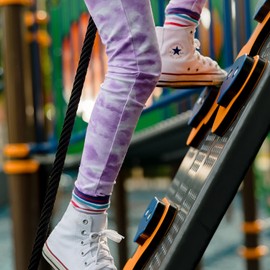 Mightly Girls' Crew Socks | Organic Cotton Certified Multi-Pack Toddler and Kids Sock Set, Mightly Style, Small (10-11)