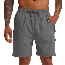 Willit Men's Hiking Cargo Shorts Quick Dry Golf Athletic Shorts 7" Lightweight Summer Shorts with Pockets Dark Gray M