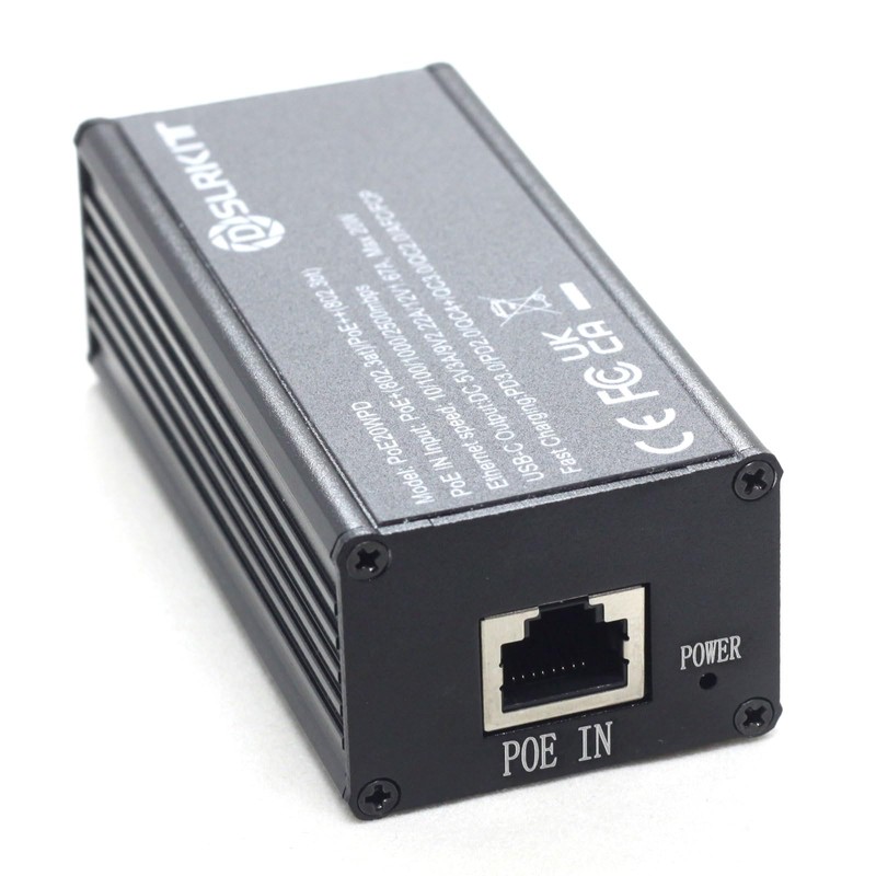 DSLRKIT 2.5Gbps PoE Splitter & Passthrough Adapter to USB Type-c