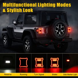 SUPAREE LED Tail Lights Fits for Jeep Wrangler JL 2018-2024 with Reverse Light Turn Signal Lamp Running Lights Side Marker Light