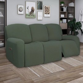 PureFit Super Stretch 3 Seats Recliner Chair Sofa Couch Cover with Pocket – N...
