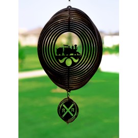 SWEN Products Train Circle Swirly Metal Wind Spinner