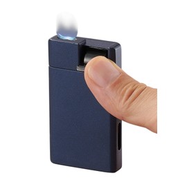 Visol Flatso Torch Lighter - Flat Flame Refillable Gas Butane Lighter, Windproof Adjustable Flame, Indigo Blue