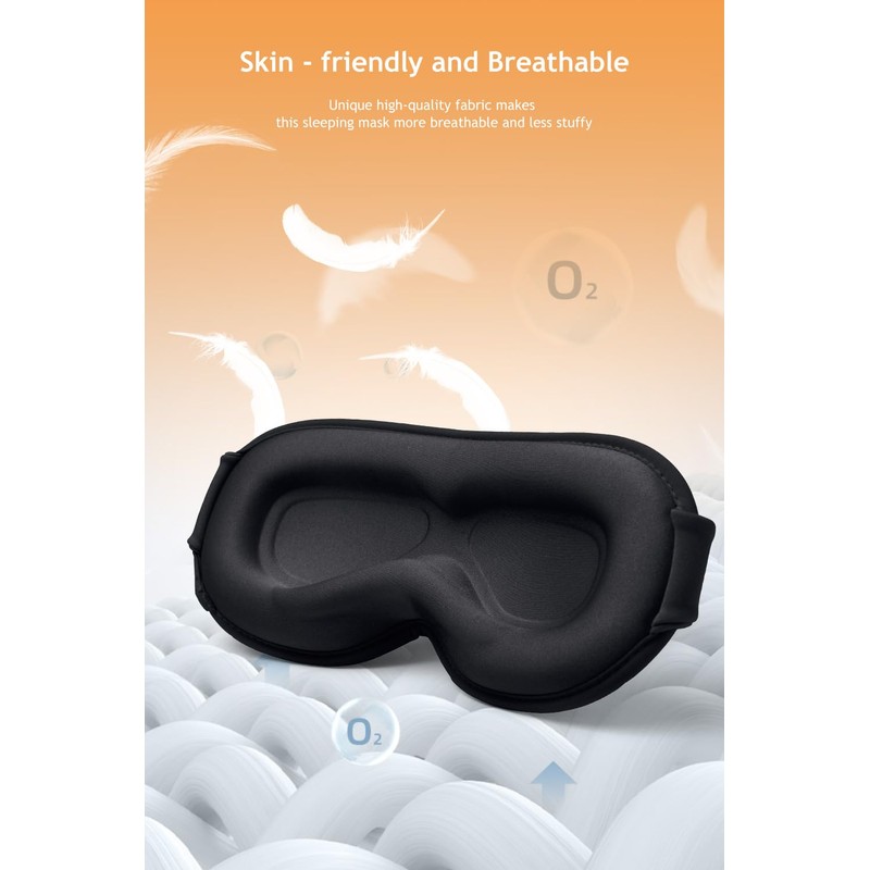 Zero Eye Pressure 3D Sleep Mask – 100% Blackout, Ergonomic