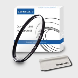 52mm UV FilterOptical Glass Filter Multi Coating Scratch Resistant/Waterproof Camera Lens Filter Compatible All 52mm Brands Camera Lens +Lens Cleaning Cloth