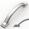Amerdeco 10 Pack Brushed Satin Nickel Cabinet Pulls 4 Inch(102mm)